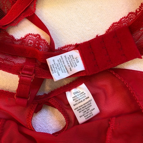 SALE 2/$20 Rampage Bra Panty Set Red...Lacy NWT - Picture 5 of 5